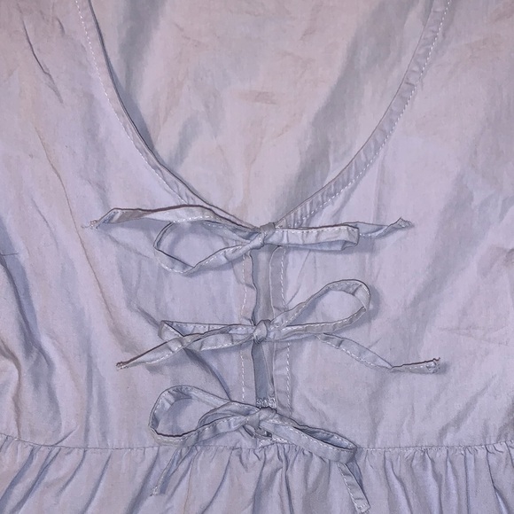 NWT Women’s Baby Blue Bows Puff Sleeve Mini Cotton Dress Size Medium - Picture 5 of 10